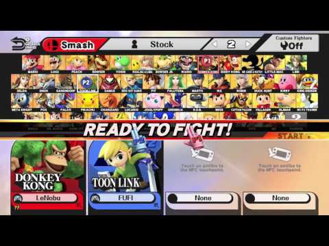 IGN Con AD SSB4: LeNobu (ZSS, DK) vs Fufi (Toon Link) - WR1