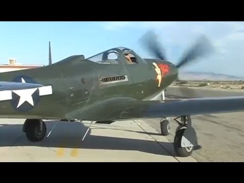 Restored WWII P-63 Kingcobra Fighter Flight Demo
