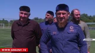 Рамзан Кадыров побывал с проверкой на футбольном стадионе в райцентре Курчалой