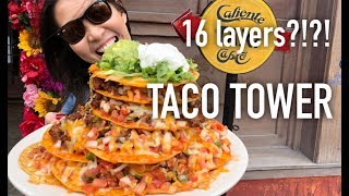 【EPIC 16 LAYERS OF DELICIOUSNESS!!】16層タコスとは？！Taco Tower brunch at Caliente Cab
