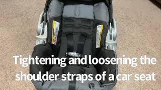 How to tighten and loosen the shoulder straps of a baby trend car seat || February 2021
