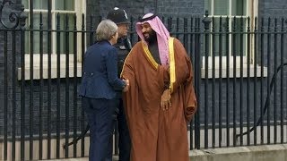 Saudi crown prince&#39;s visit to UK sparks protests in London