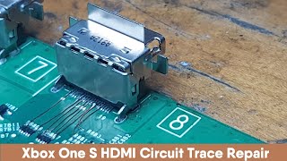 Xbox One S Motherboard HDMI Header Damage Trace Repair