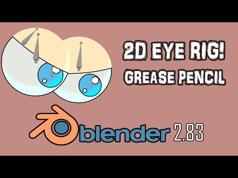 How to create a 2D eye rig with Grease pencil for beginners | Blender 2.83 Tutorial
