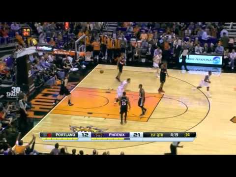 Miles Plumlee debut as a Sun | Phoenix Suns - Portland Trail Blazers (30.10.13)