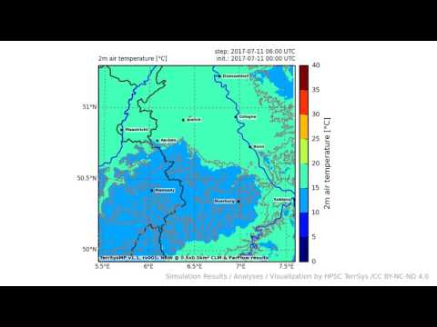 TerrSysMP monitoring run 2017-07-11 - 2m air temperature - NRW (24h)