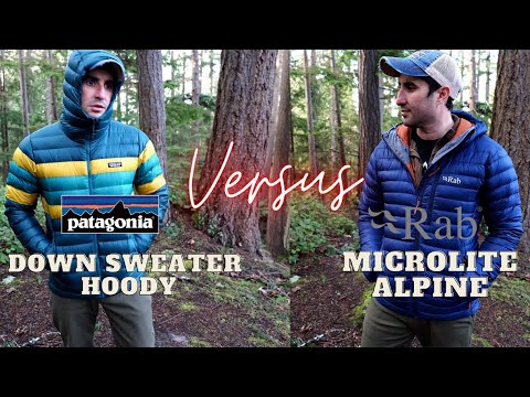 Patagonia Down Sweater Hoody VS. Rab Microlite Alpine Down Jacket | Down Jacket Battle Versus Series