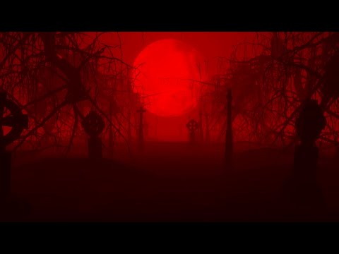 Graveyard Blood Moon Halloween 4K Animated Motion Background Wallpaper Screensaver