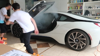 SETTING MY BROTHERS BMW i8 ON FIRE PRANK!! | FaZe Rug