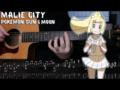 Malie City - Pokémon Sun & Moon - Fingerstyle Guitar Tutorial + TAB