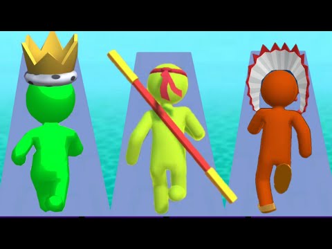 COLOR RUN STICKMAN 3D vs KUNG FU RUNNER vs GIANT RUSH - Triple Game