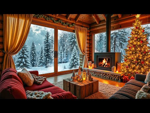 Instrumental Christmas Music With Fireplace 🔥 Peaceful Christmas Ambience for Relaxation 🎄 Study