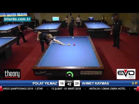 POLAT YILMAZ & AHMET KAYMAS Bilardo Maçı - 2018 ERKEKLER 1.ETAP-2. Ön Eleme