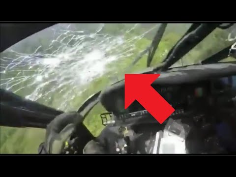 Colombian Black Hawk Helicopter Pilot Takes Enemy Rifle Round Through Windshield Mid-Air