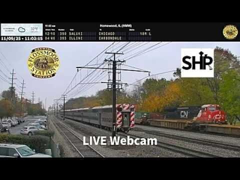 Live webcam view of Cámara ferroviaria norte de la estación Flossmoor
