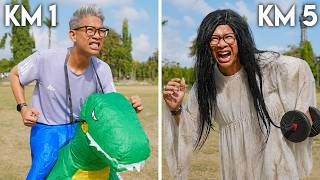 Download lagu 5KM RUN BUT EVERY 1KM WE DO A CHALLENGE!! mp3