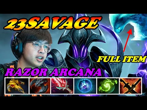 23Savage trying out Razor Arcana intense game vs full slots Morphling | Giveaway | Dota 2 Pro Play