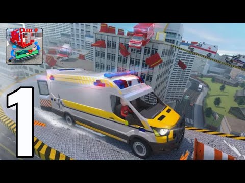 Stickman Ambulance Roof Jumping - Gameplay Walkthrough Part 1 - Mission 1-5 (iOS, Android).