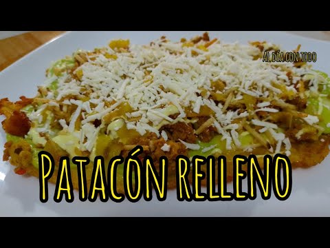 Patacones rellenos/Tostón relleno/Recetas con plátano/Patacón relleno Colombiano