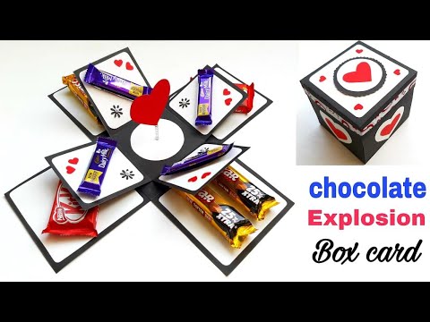 Chocolate explosion box tutorial/DIY Greeting Cards for Valentine's Day /How to make Explosion Box