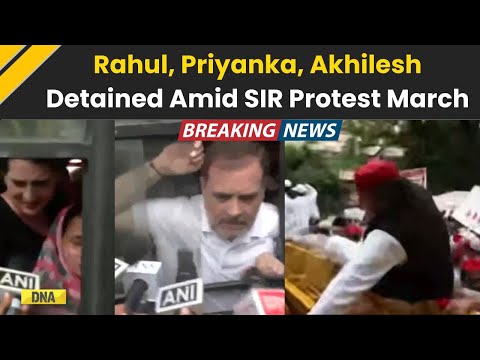 India Bloc Protest: Rahul Gandhi, Priyanka, Akhilesh Yadav Detained Amid SIR Protest March In Delhi