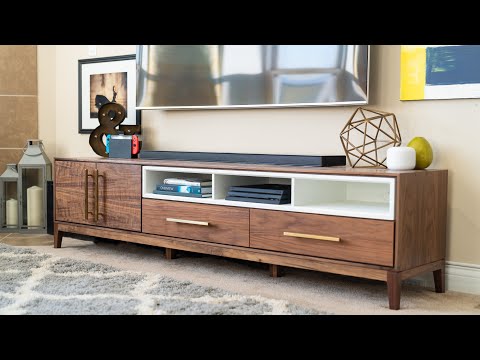 Wood credenza tv sales stand