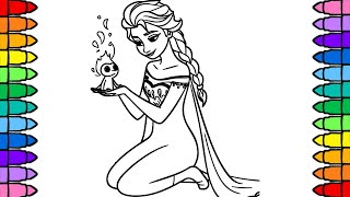 Disney Princess Coloring Pages | Elsa and Bruni