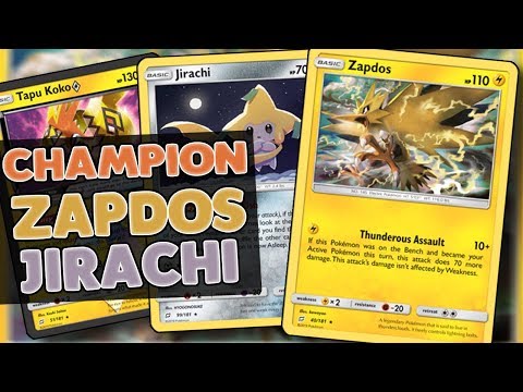 CHAMPION DECK from OCEANIA: ZAPDOS with JIRACHI and TAPU KOKO GX!