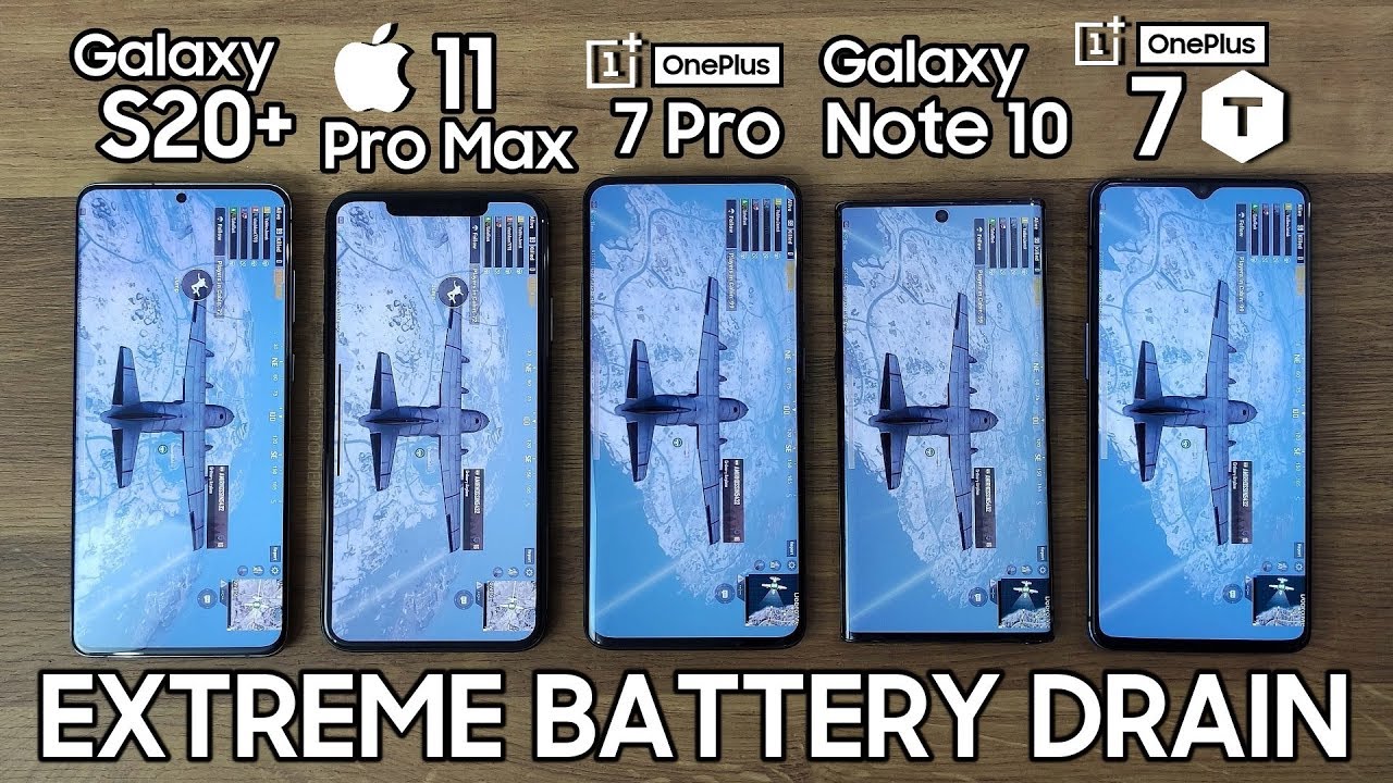 Samsung Galaxy S20 Plus vs iPhone 11 Pro Max / OnePlus 7 Pro / Note 10 / 7T - BATTERY DRAIN TEST!