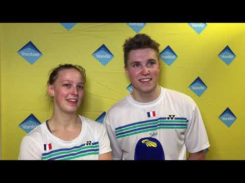 Thom Gicquel/ Delphine Delrue deliver and say thank you to their 'crazy' and noisy teammates!
