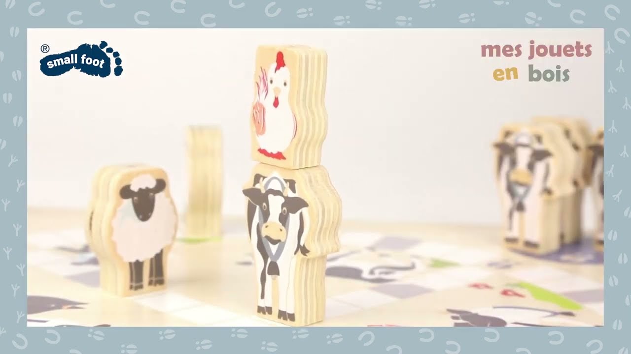 Coffret multi-jeux en bois pour enfant - Courses folles à la ferme