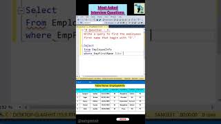 #query to fetch #employees #1st name starting with #S #shorts #sqlserver @Classes By Sangeet Sir 