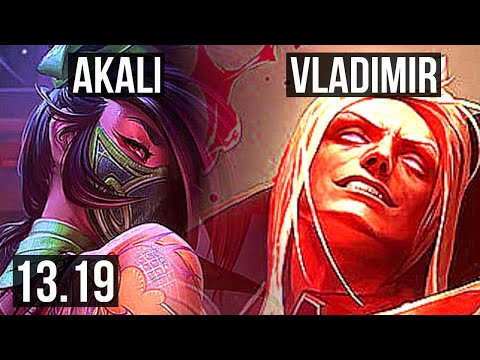 AKALI vs VLADIMIR (TOP) | 13/1/2, 1.3M mastery, Legendary, 400+ games | EUW Master | 13.19