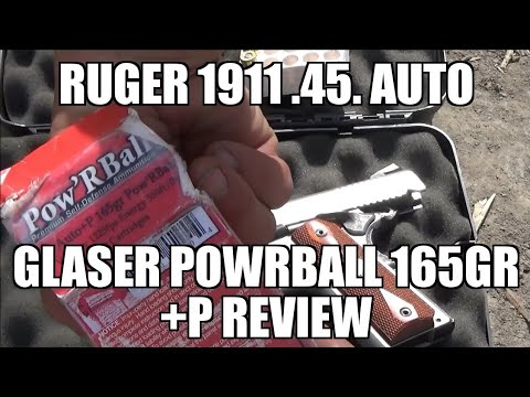 Ruger 1911 Corbon Glaser PowRball 165gr 45 Auto +P Review