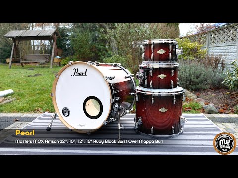 MW-Vintage.pl - Pearl Masters MCX Artisan 22'', 10”, 12”, 16” Ruby Black Burst Over Mappa Burl 4K