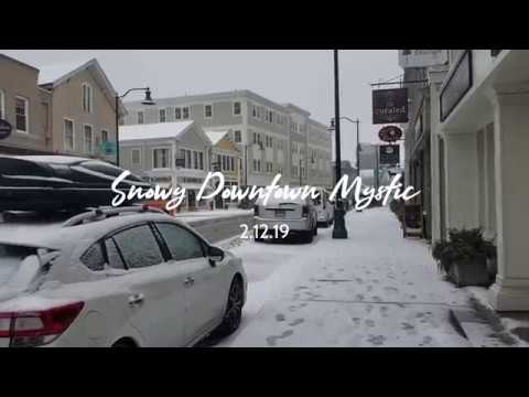 Snowy Downtown Mystic, Connecticut