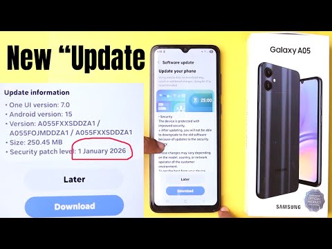Samsung Galaxy A05 Security Patch Level Update - 1 January 2026