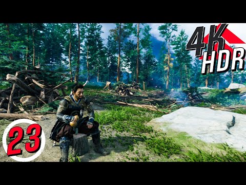 [4K HDR] Ghost of Tsushima (100%, Platinum, Hard)  Walkthrough part 23 - Destroy the Logging Camp