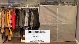 Instructions on Mainstays Extra Wide Clothes Closet