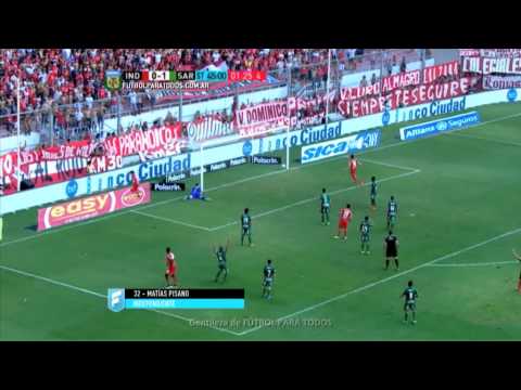 Gol de Pisano. Independiente 1 vs. Sarmiento 1. Fecha 2. Primera División 2015. FPT