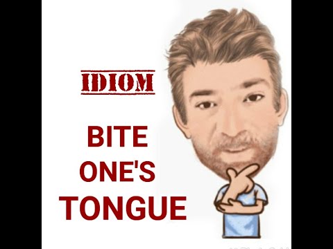 English Tutor Nick P Idioms (534) Bite One's Tongue - Origin