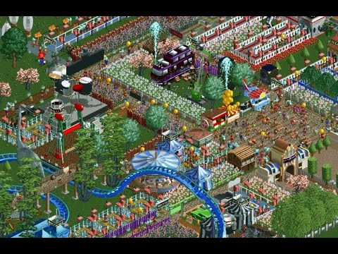 Rollercoaster Tycoon 2 - BIG Park 4 Year Timelapse (8x Speed, RCT2)