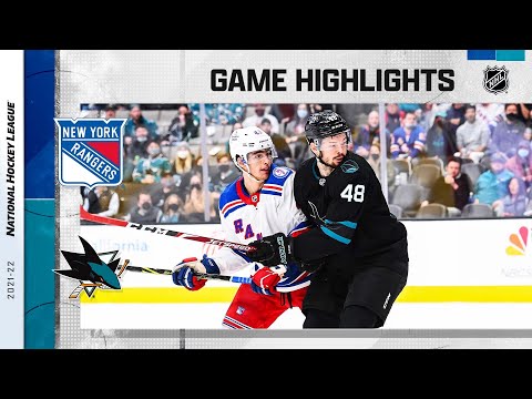 Rangers @ Sharks 1/13/22 | NHL Highlights