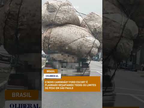 ESCORT RAIZ! Carro antigo é flagrado levando carga ‘impossível’ em Mauá