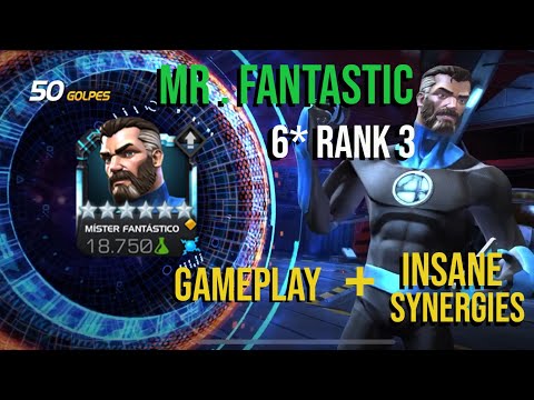 Mr. Fantastic 6* Rank 3 - Gameplay and Insane Synergies Showcase - Marvel Contest of Champions