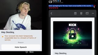 xQc Reacts to Destiny Banned on Kick