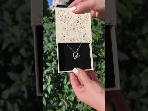 Подарочный набор для любимой девушки, жены- кулон с цепочкой "Сердце" с фианитом и трогательной открыткой - фото 1 - id-p3195963446