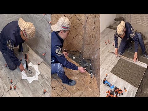 Young Man with great tiling skills -Great tiling skills -Great technique in construction PART 118