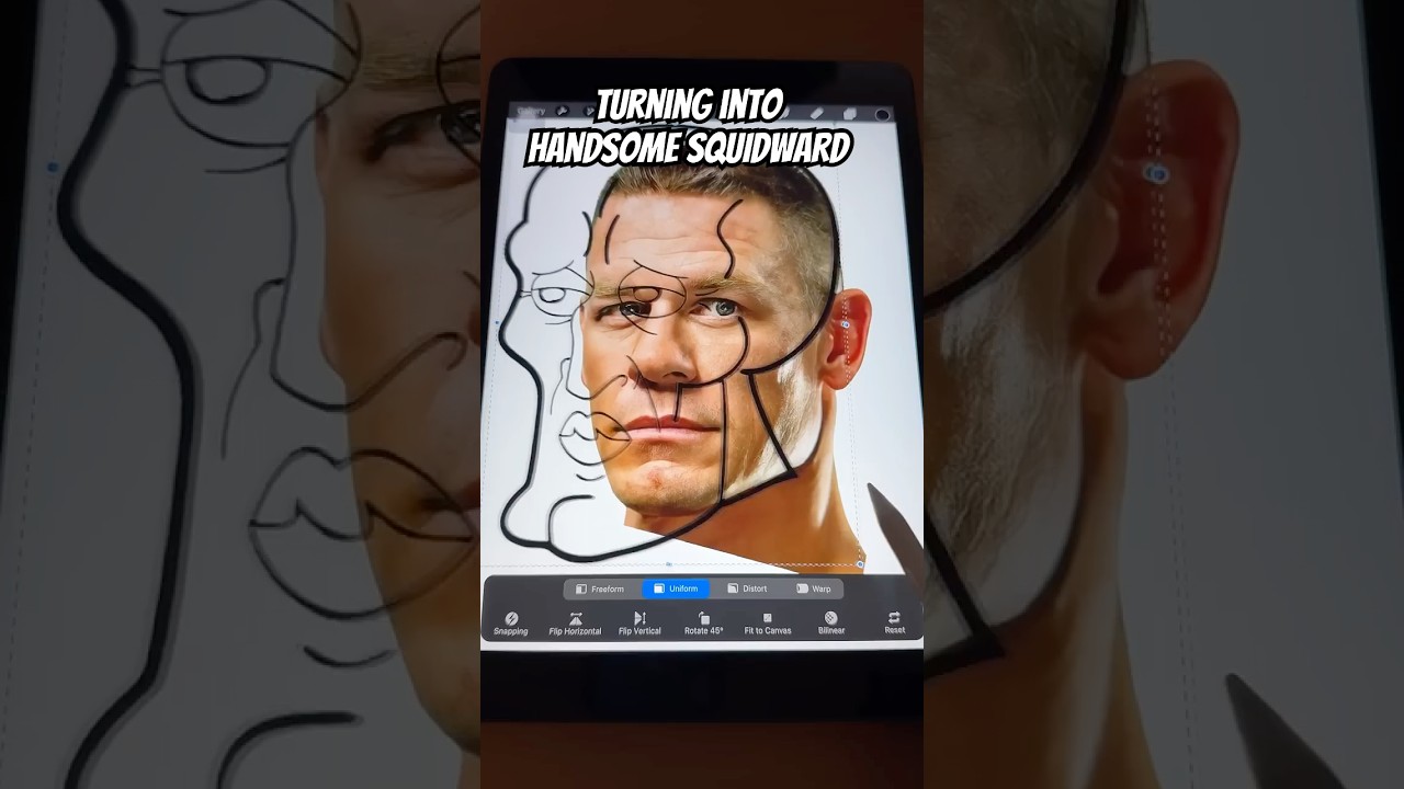 John cena as handsome squidward#johncena #squidward #spongebob #wwe #wrestlemania #ipad