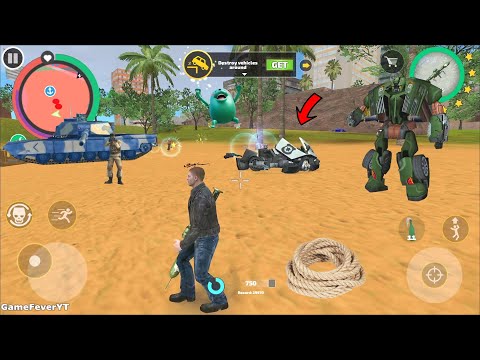 Rope Hero: Vice Town (Mutant Man Destroy Robot) Car Robot Half Dead with Soul - Android Gameplay HD